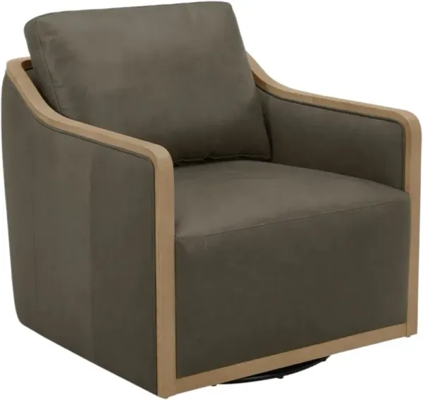 KUKAHOME Newport Concord Pewter Accent Swivel Chair