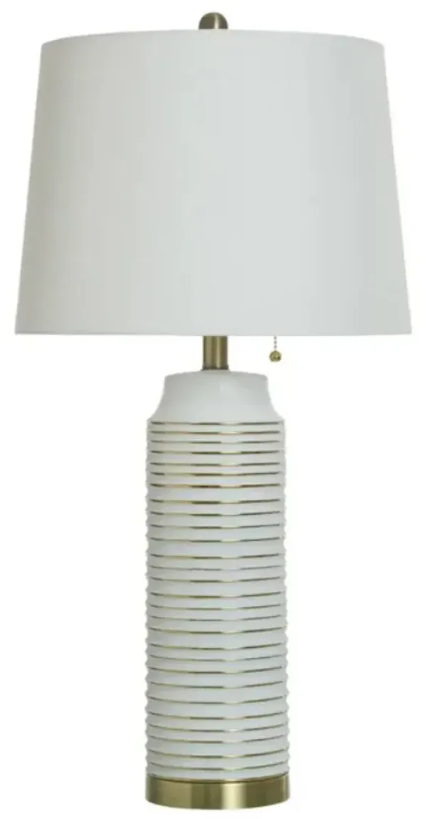StyleCraft Gold/White Table Lamp