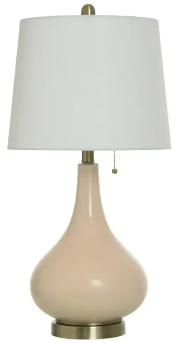 StyleCraft Buttercream Glass Table Lamp