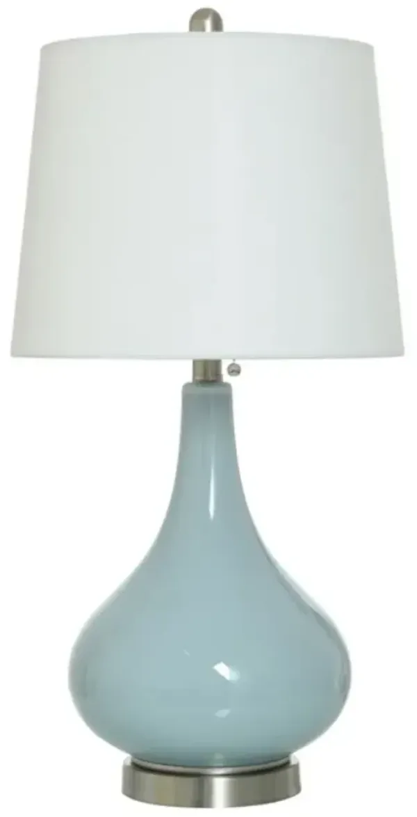 StyleCraft Spa Blue Glass Table Lamp