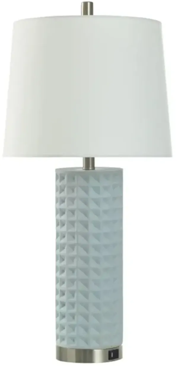 StyleCraft Spa Blue Cast Resin Table Lamp