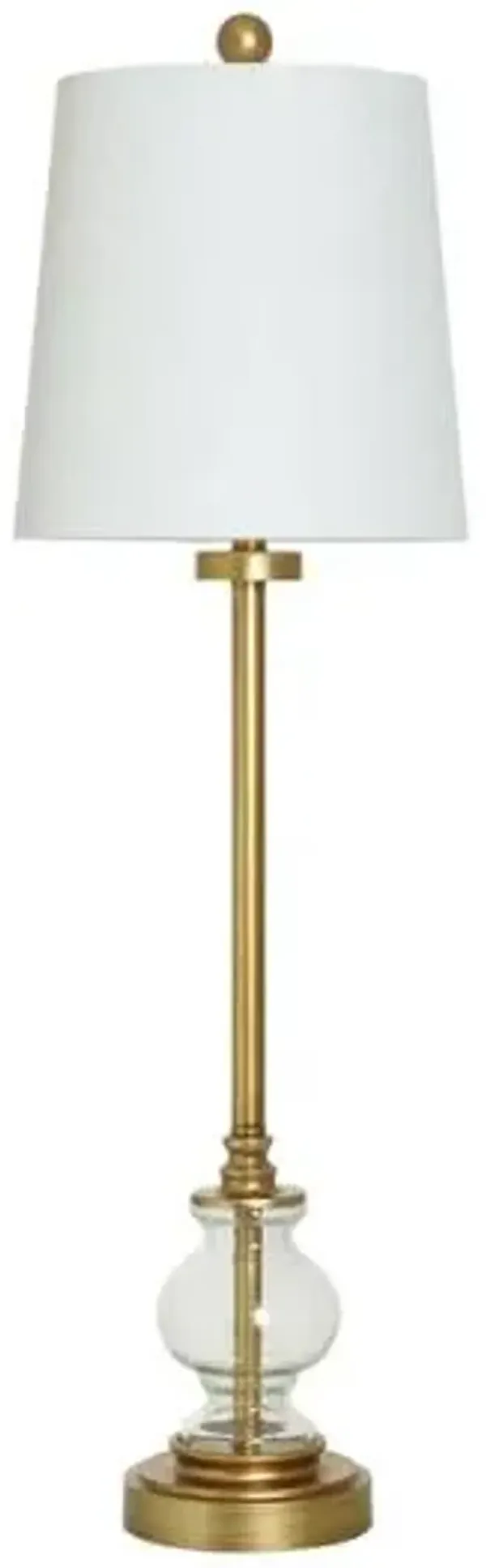 StyleCraft Gold Glass Buffet Lamp