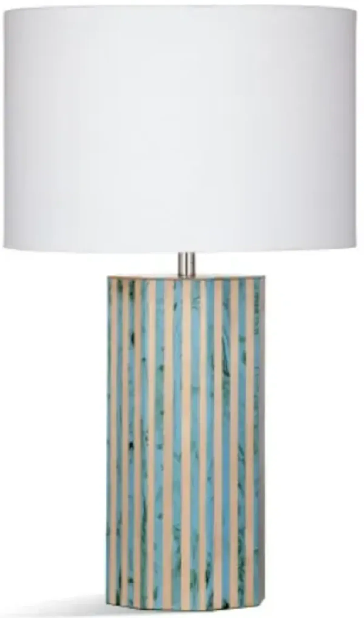 Bassett Mirror Garrett Blue Green Striped Table Lamp