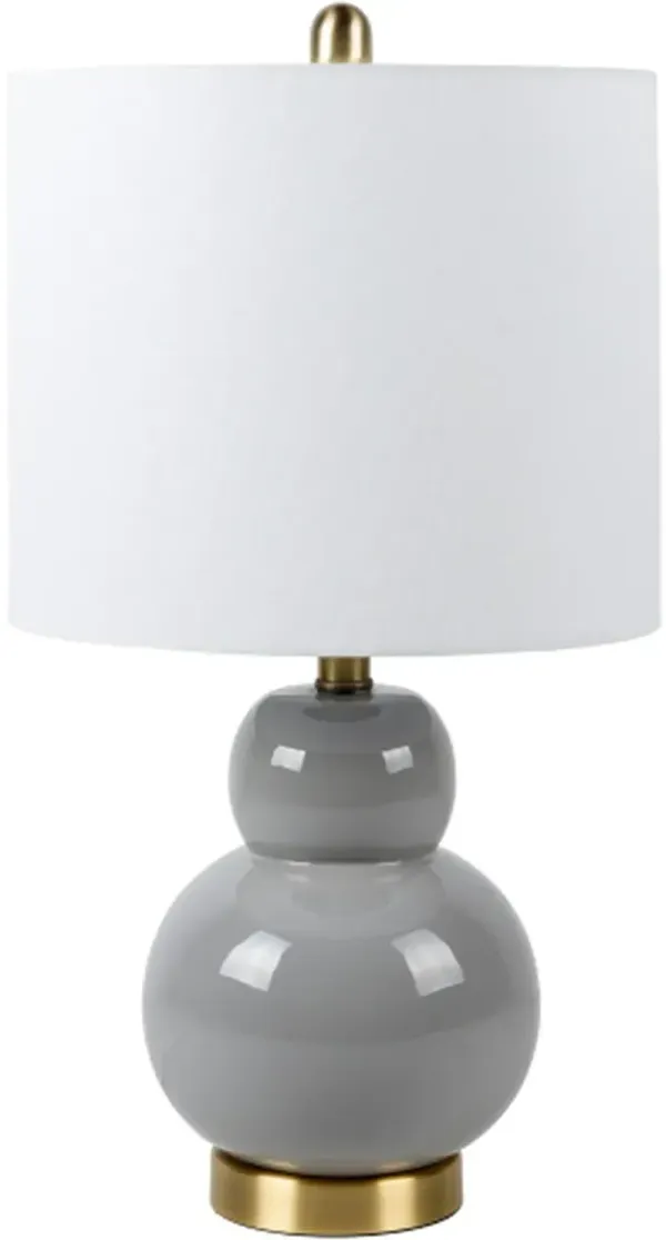 Surya Limestone Gray Glazed/White Lamp