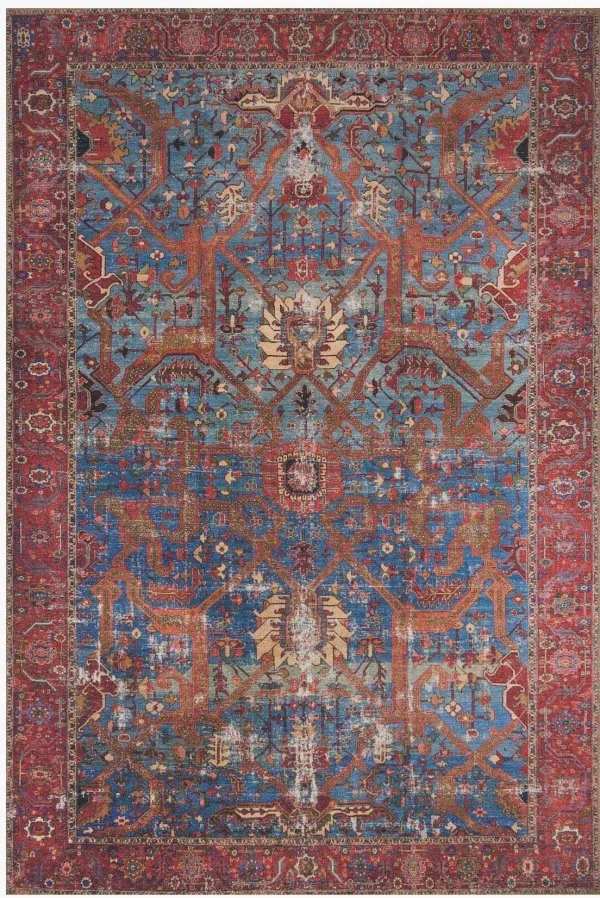 LoloiÂ® Rugs Loren Blue Red 8'x12' Rug