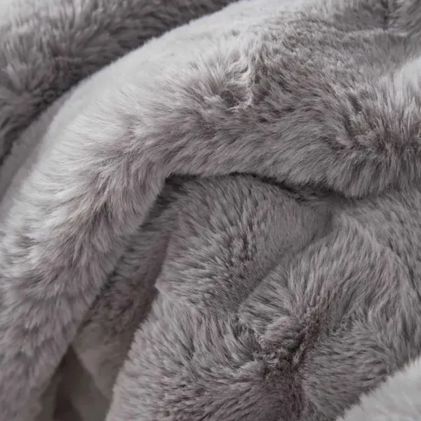 Feizy Luxe Velour Light Gray Throw Rug