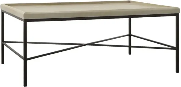 Elements International Timesch Natural Coffee Table with Black Base