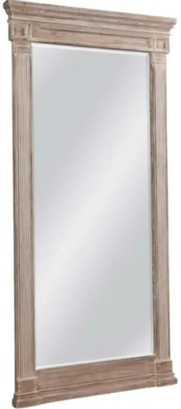 Bassett Mirror Ione Distressed Gray Floor Mirror