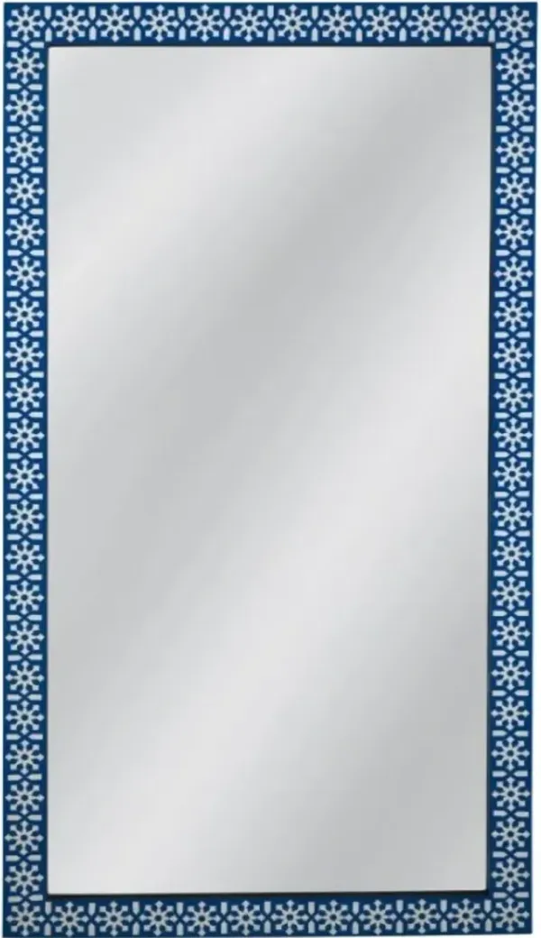 Bassett Mirror Kamal Ivory Blue Floor Mirror