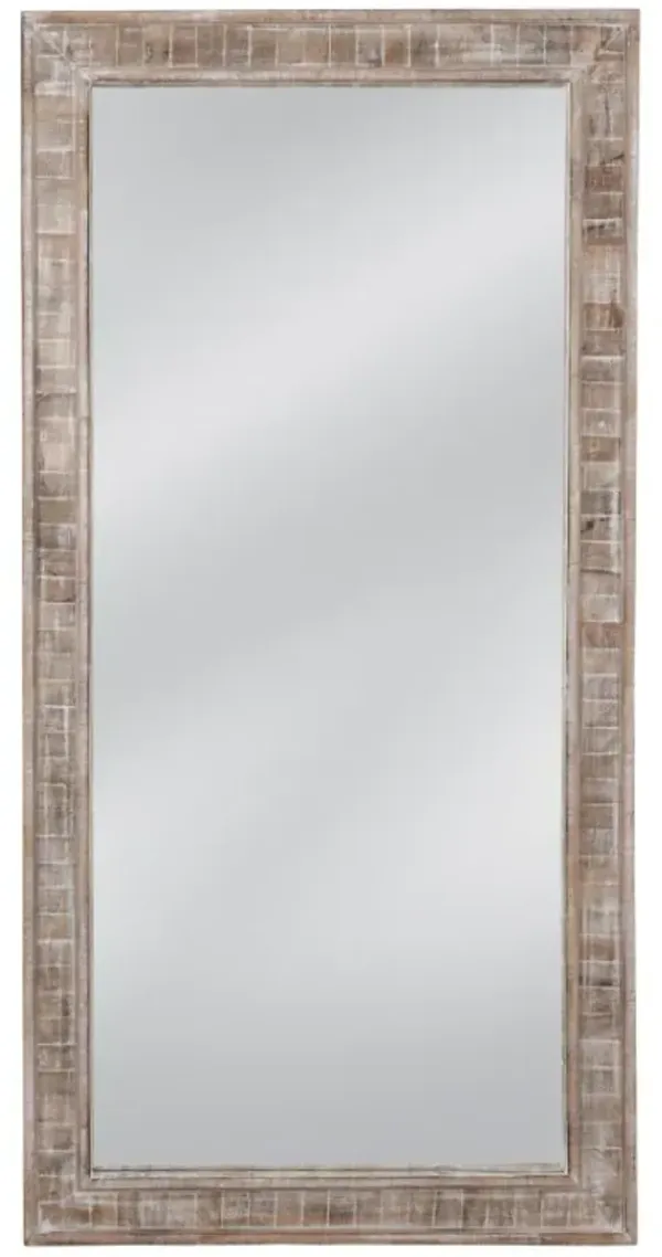 Bassett Mirror Drew White Washed Floor Mirror