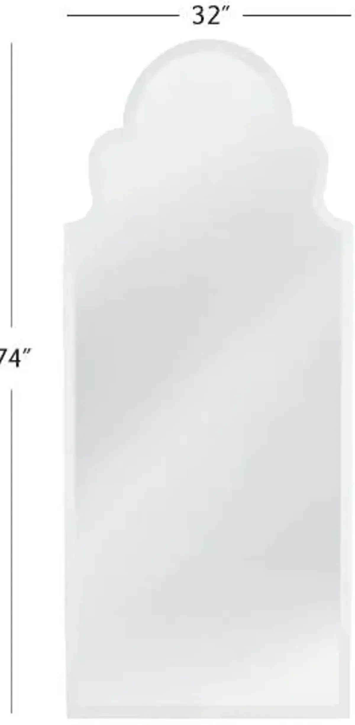 Bassett Mirror Abbie White Lacquer Floor Mirror