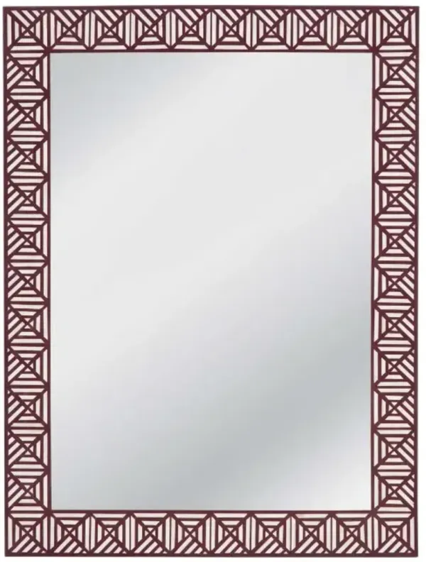 Bassett Mirror Rouge Maroon/White Wall Accent Mirror
