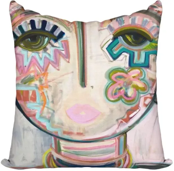 Windy O'Connor Macaroon Chica Outdoor Decorative Pillow