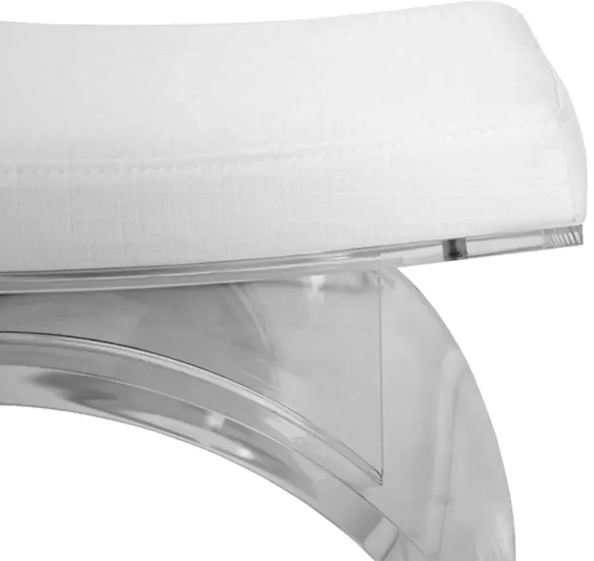 Worlds Away Marlowe Glossy White Stool