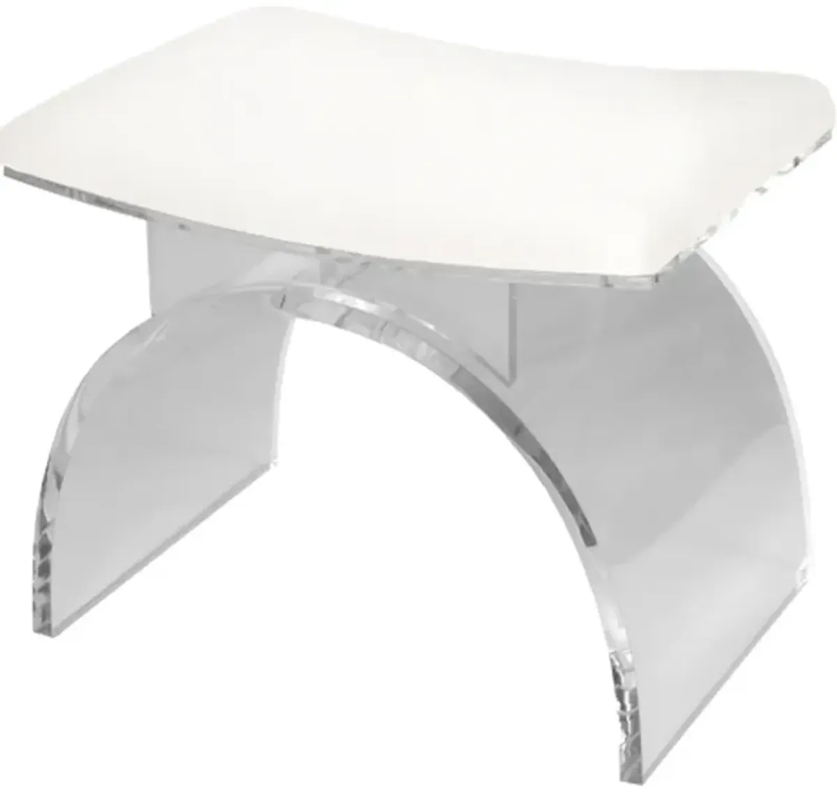 Worlds Away Marlowe Glossy White Stool