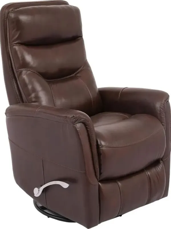 Parker HouseÂ® Gemini Robust Manual Leather Swivel Glider Recliner