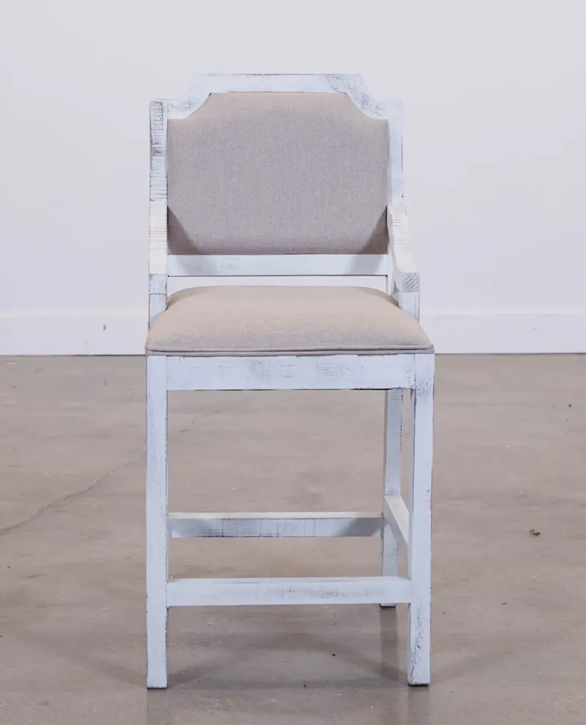 Vintage Furniture Padded Bar Stool With Back