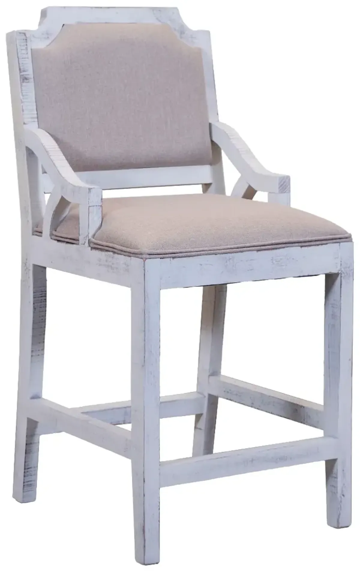 Vintage Furniture Padded Bar Stool With Back