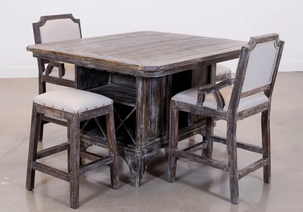 Vintage Furniture Avalon Pub Table and 4 Backless Bar Stools