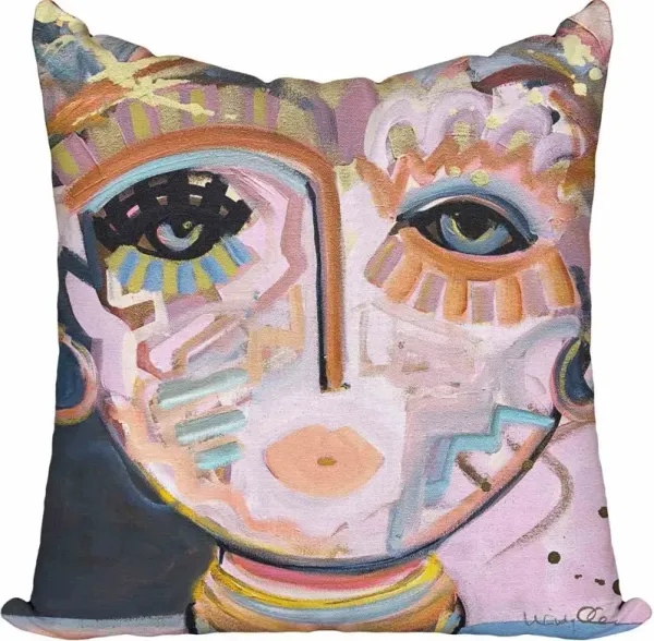 Windy O'Connor Mint Blush Chica Toss Pillow