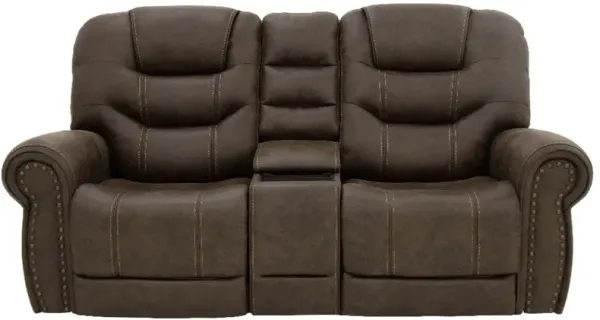 Moto Motion 125 Walnut Media Power Reclining Console Loveseat