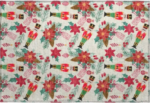 Dalyn Rug Company Poinsettia Ivory 2'x3' Door Mat