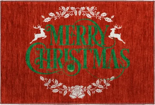 Dalyn Rug Company Merry Christmas Red 2'x3' Door Mat