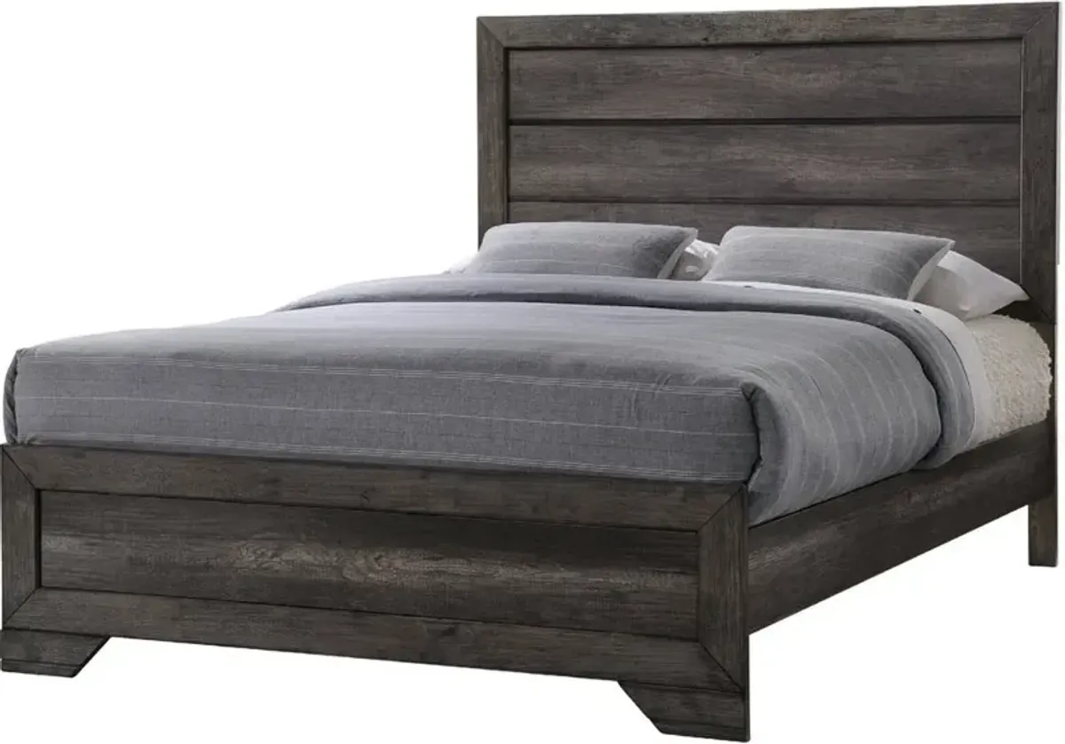 Elements International Nathan Gray Oak Full Bed