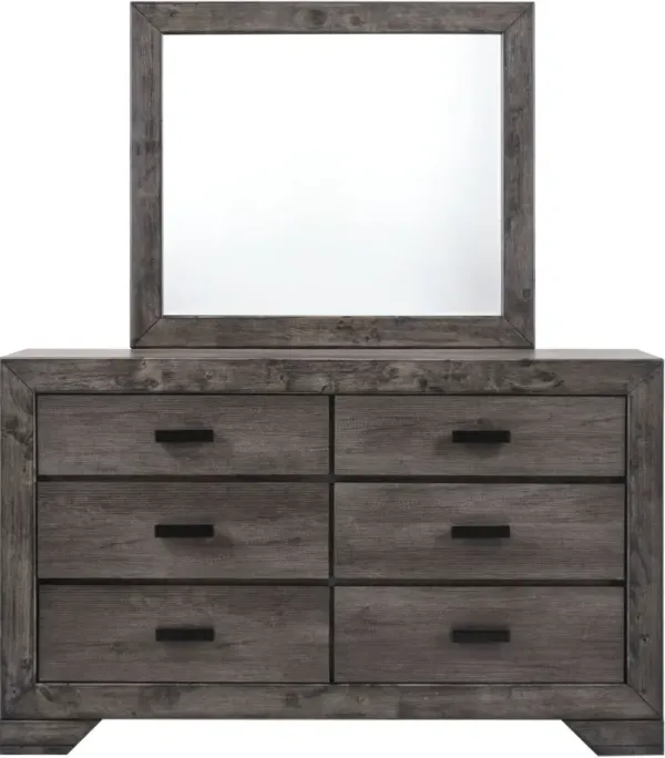 Elements International Nathan Gray Oak 3 Piece Full Bedroom Collection