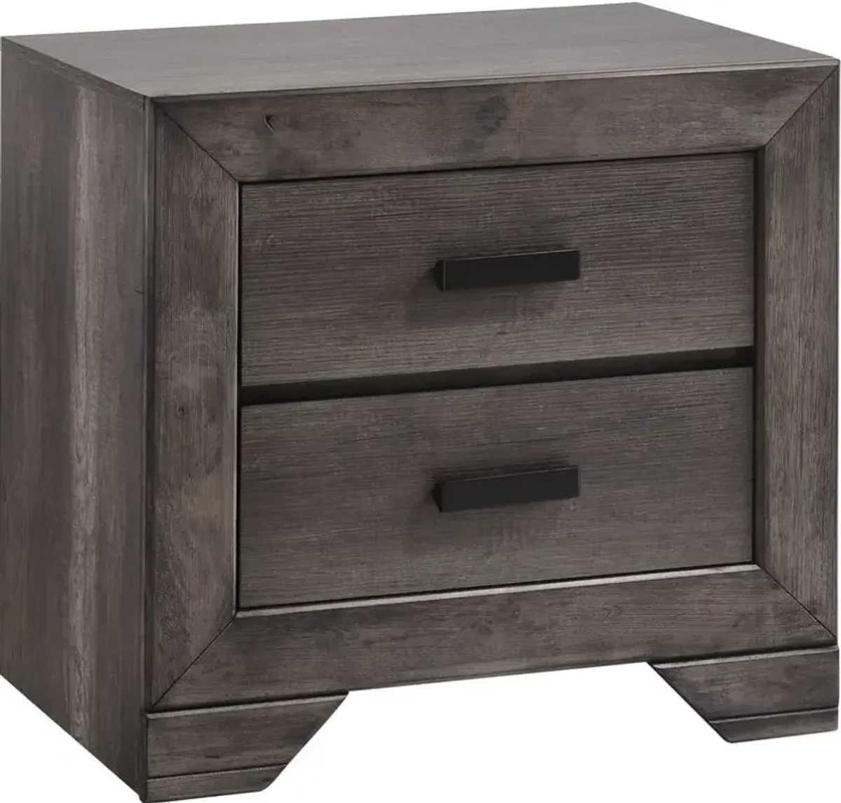 Elements International Nathan Gray Oak Nightstand