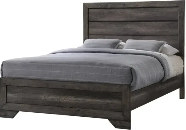 Elements International Nathan Gray Oak Queen Bed
