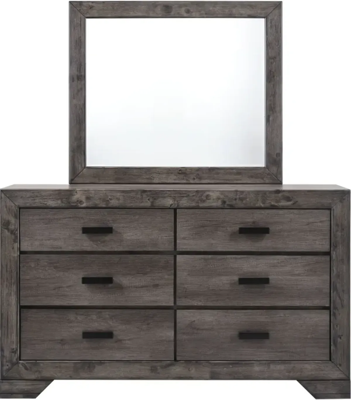 Elements International Nathan Gray Oak 3 Piece Twin Bedroom Collection