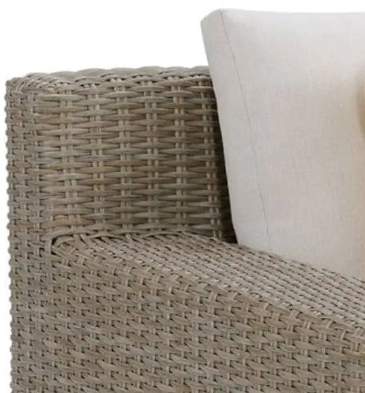 Elements International Ollie Tan/White Cream Olefin and Rattan Outdoor Chair