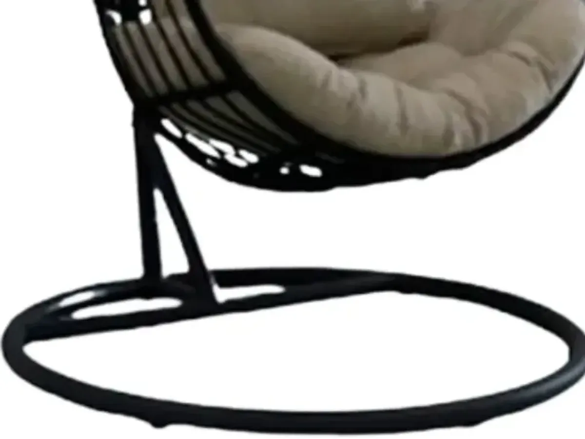 Elements International Playa Black Olefin/Steel Swing Egg Chair