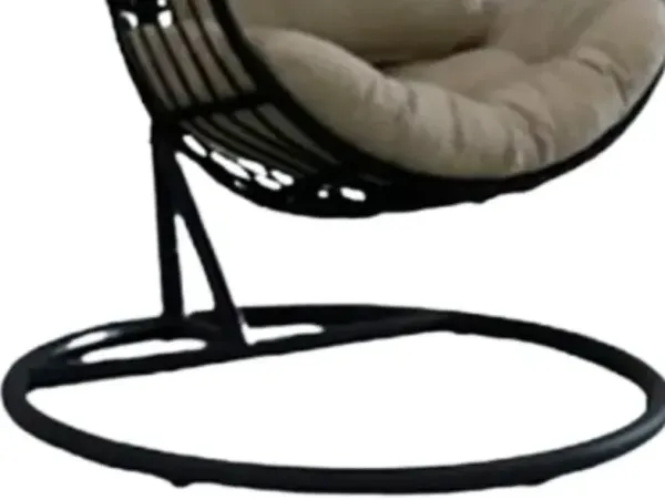 Elements International Playa Black Olefin/Steel Swing Egg Chair