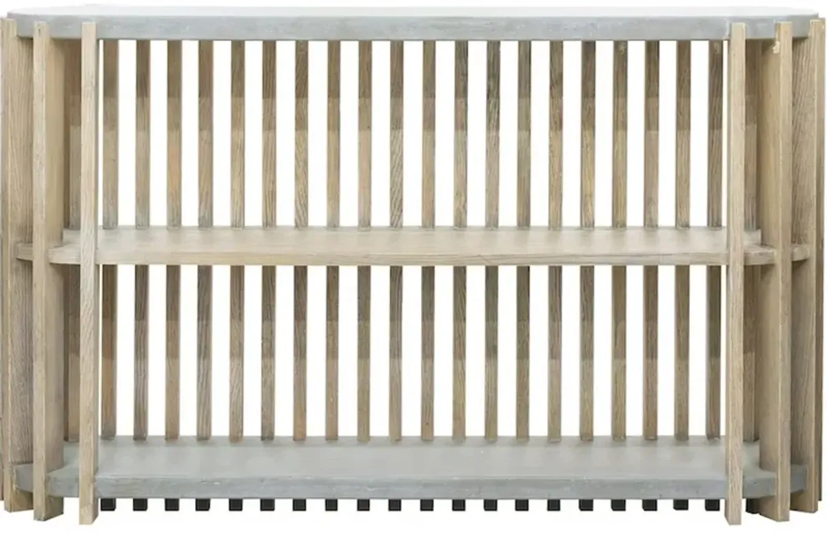 Pulaski Accents White Top Console Table with Light Natural Base