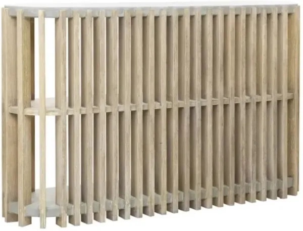 Pulaski Accents White Top Console Table with Light Natural Base