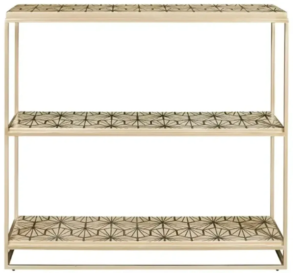 Pulaski Beige Top Console Table with Gold Base
