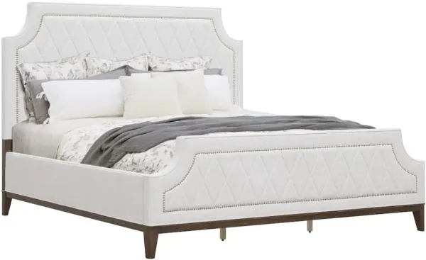 Pulaski Asher Park Piano Brown/White Queen Upholstered Panel Bed