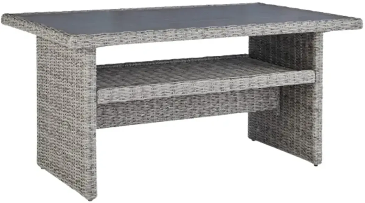 Signature Design by AshleyÂ® Naples Beach Light Gray Outdoor Stainless Steel/Wicker Multi-Use Table