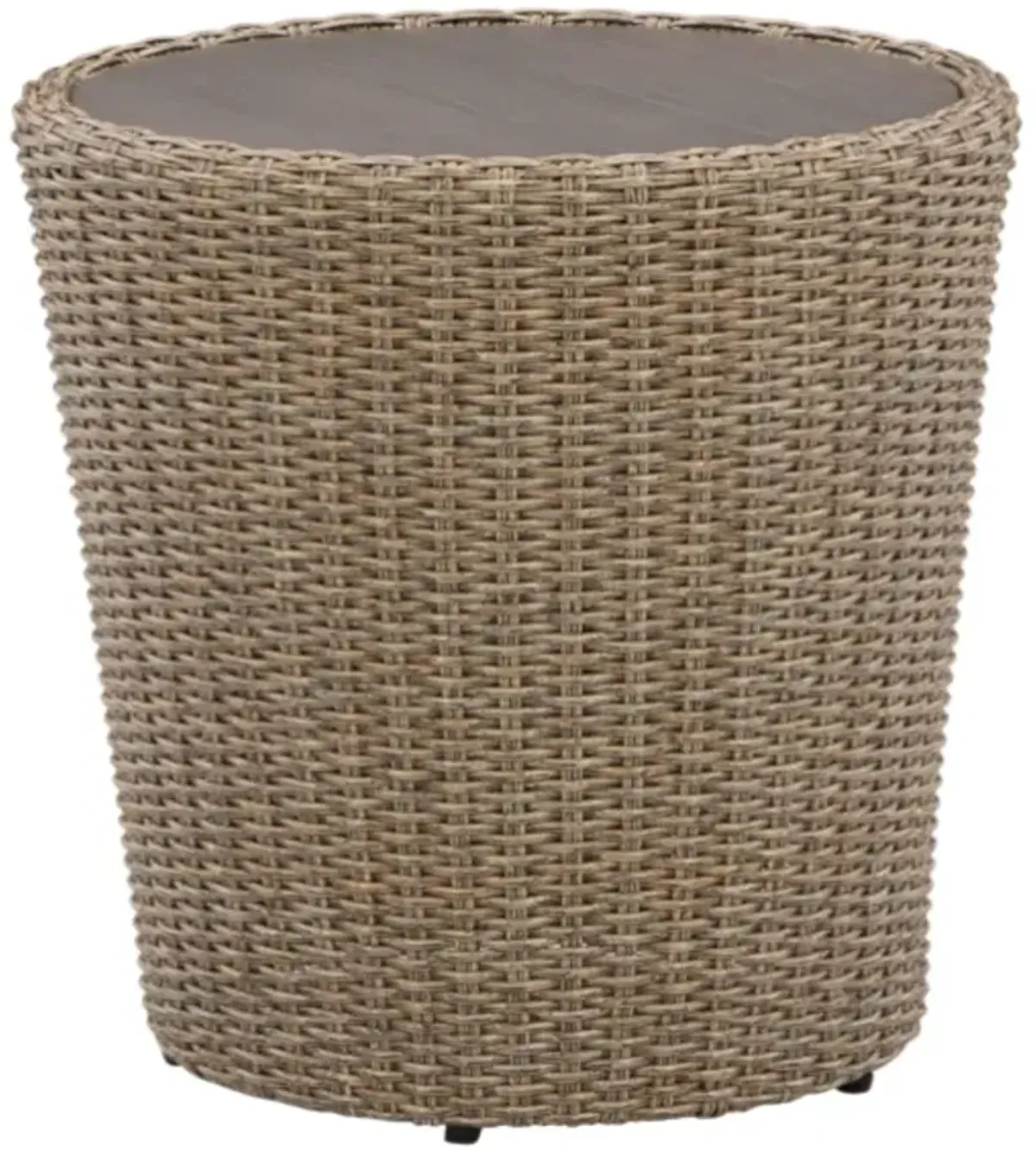 Signature Design by AshleyÂ® Danson Beige Aluminum/Resin Wicker Outdoor End Table