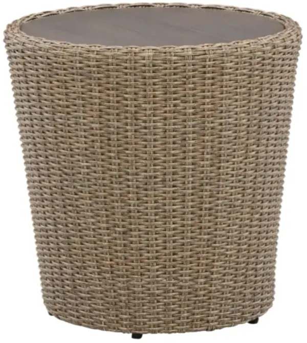 Signature Design by AshleyÂ® Danson Beige Aluminum/Resin Wicker Outdoor End Table