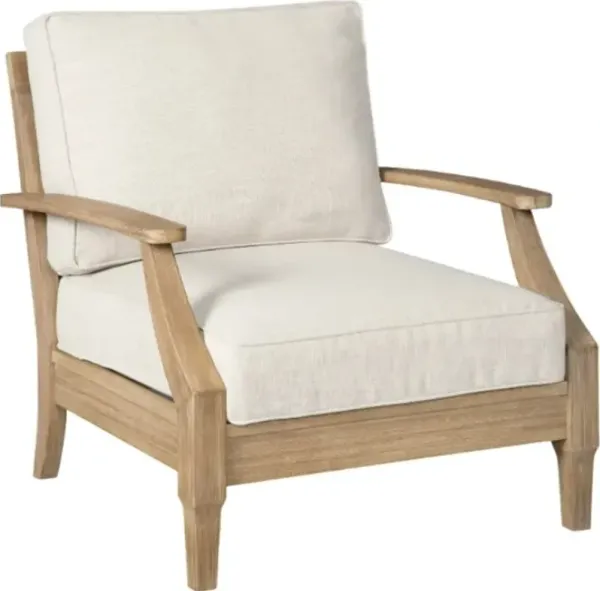 Signature Design by AshleyÂ® Carter Hall Beige Fabric/Wooden Outdoor Chair