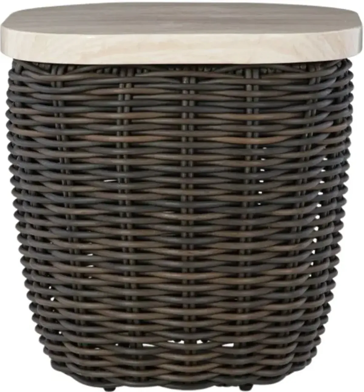 Signature Design by AshleyÂ® Kimora Beige/Dark Brown Wicker Outdoor End Table