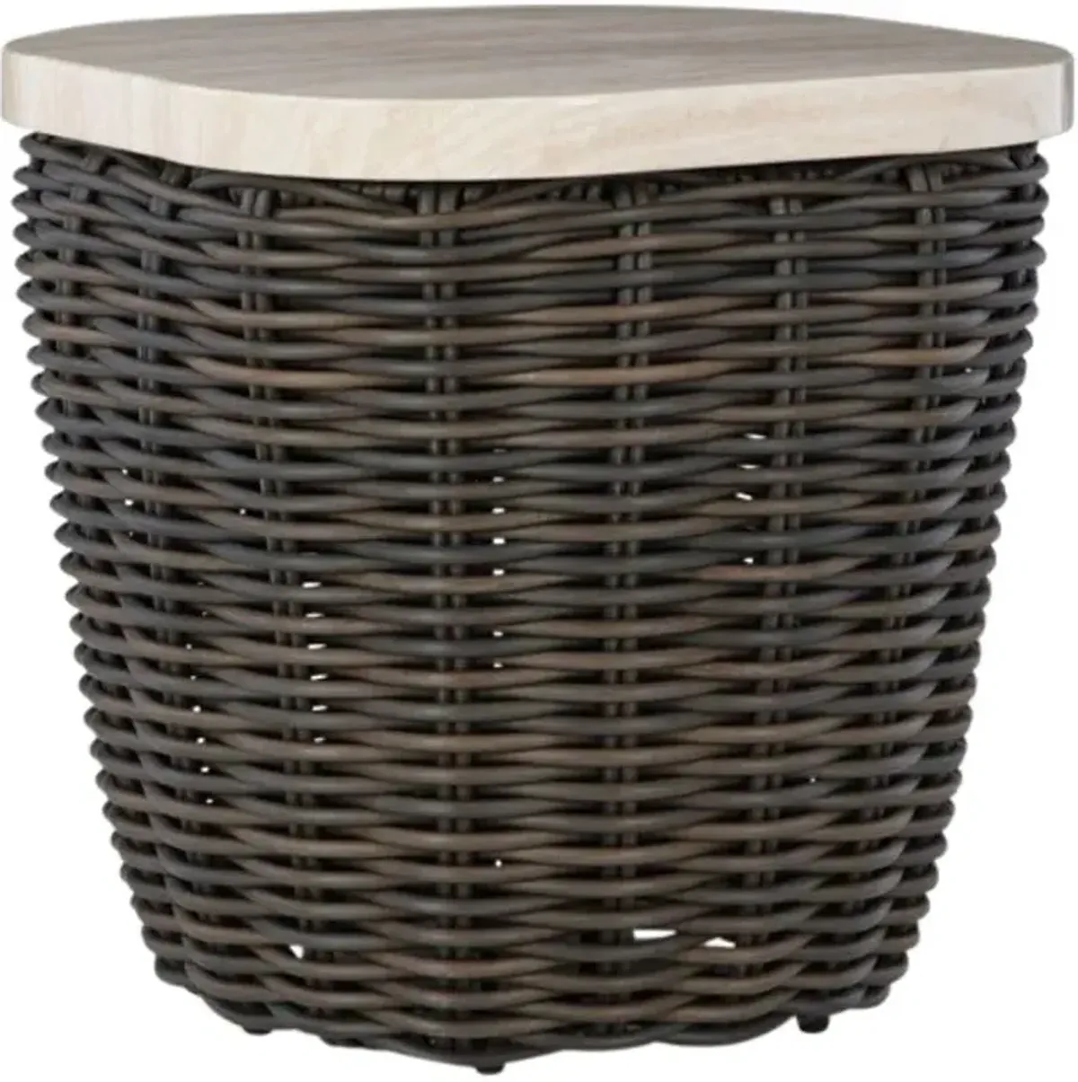 Signature Design by AshleyÂ® Kimora Beige/Dark Brown Wicker Outdoor End Table