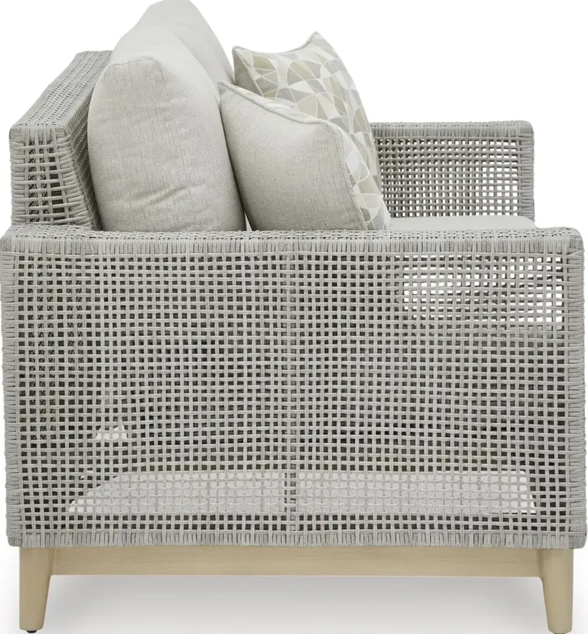 Signature Design by Ashley® Seton Creek Gray Aluminum/Resin Outdoor Loveseat with Cushion
