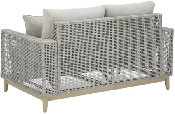 Signature Design by AshleyÂ® Seton Creek Gray Aluminum/Resin Outdoor Loveseat with Cushion