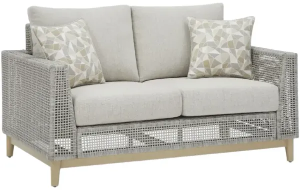 Signature Design by AshleyÂ® Seton Creek Gray Aluminum/Resin Outdoor Loveseat with Cushion