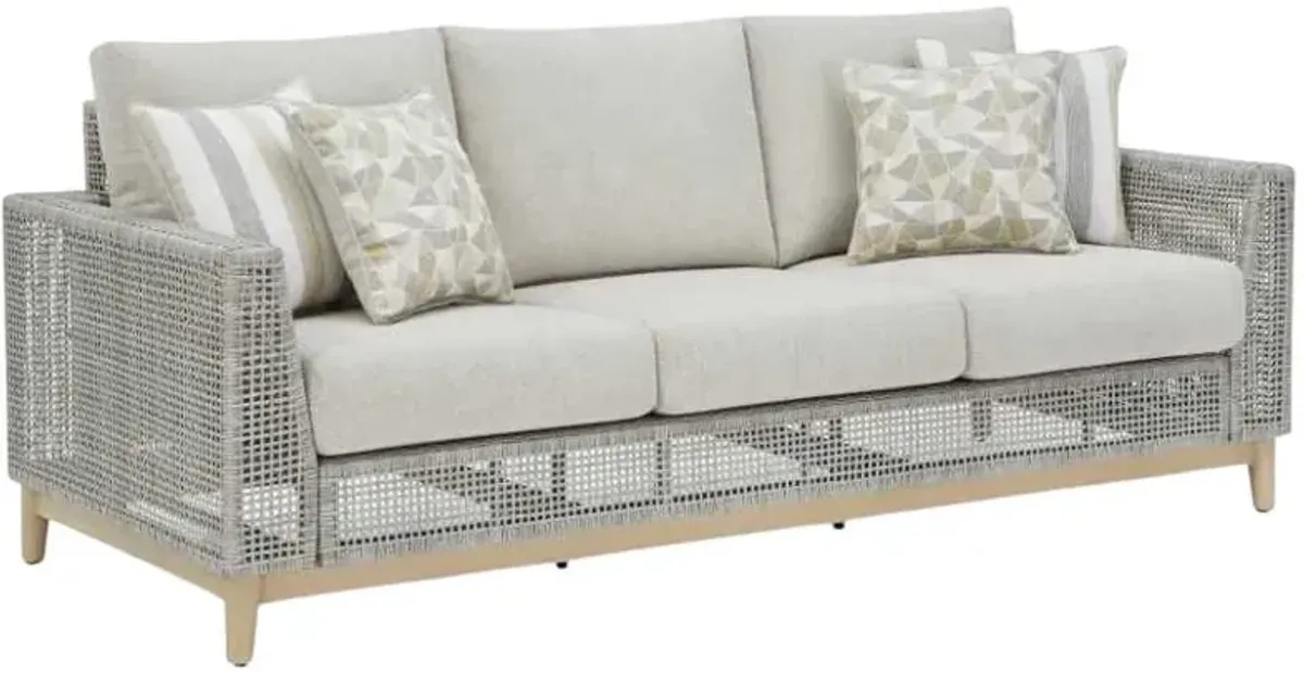 Signature Design by AshleyÂ® Seton Creek Gray Aluminum/Resin Outdoor Sofa with Cushion