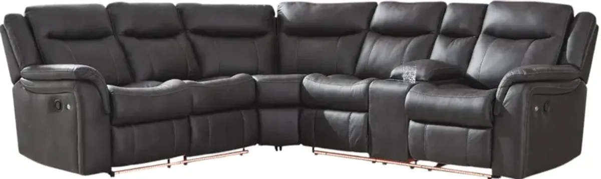 Signature Design by AshleyÂ® Sultan Meadow 2-Piece Carbon L-Shape Manual Reclining Sectional